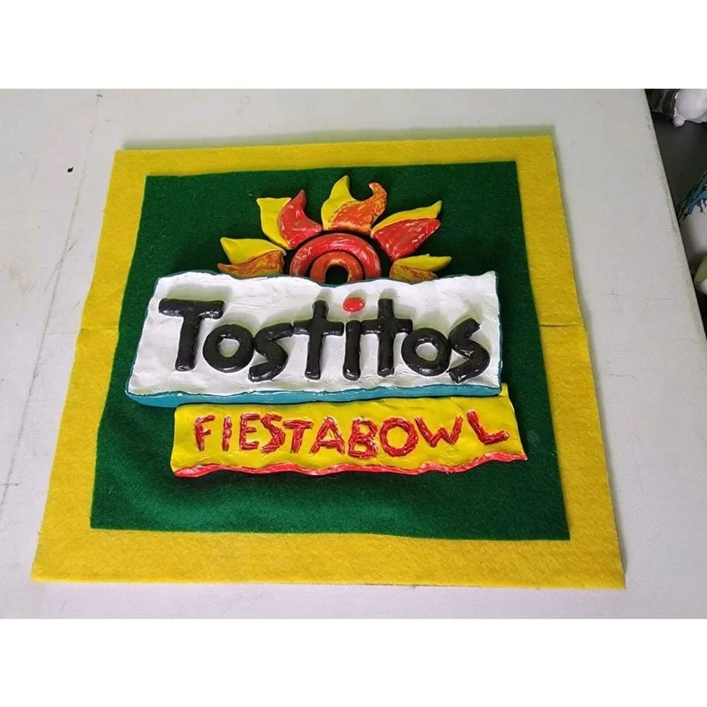 Tostitos Fiesta Bowl Hand Made Wall Art Artwork Wood Ceramic Football NCAA